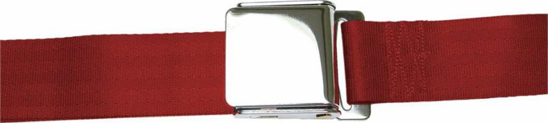 2 Point Burgundy Lap Seat Belt with Airplane Lift Buckle