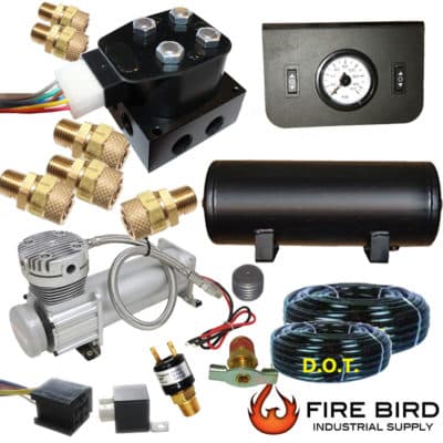 Mini Air Management System (4 Valve Air Manifold Kit w/Compressor, Tank, Switches and Gauges) – 2 Corners