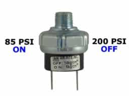 85psi-ON & 200psi-OFF Air Pressure Switch - 1/4" NPT
