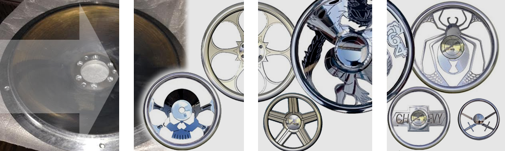 Custom built billet aluminum steering wheels, for late model and classic cars and trucks