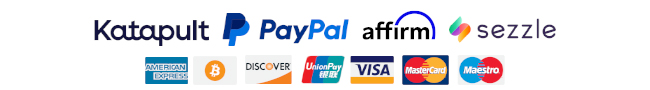 accept payment via affirm, paypal, sezzle, katapult, amex, visa, mastercard